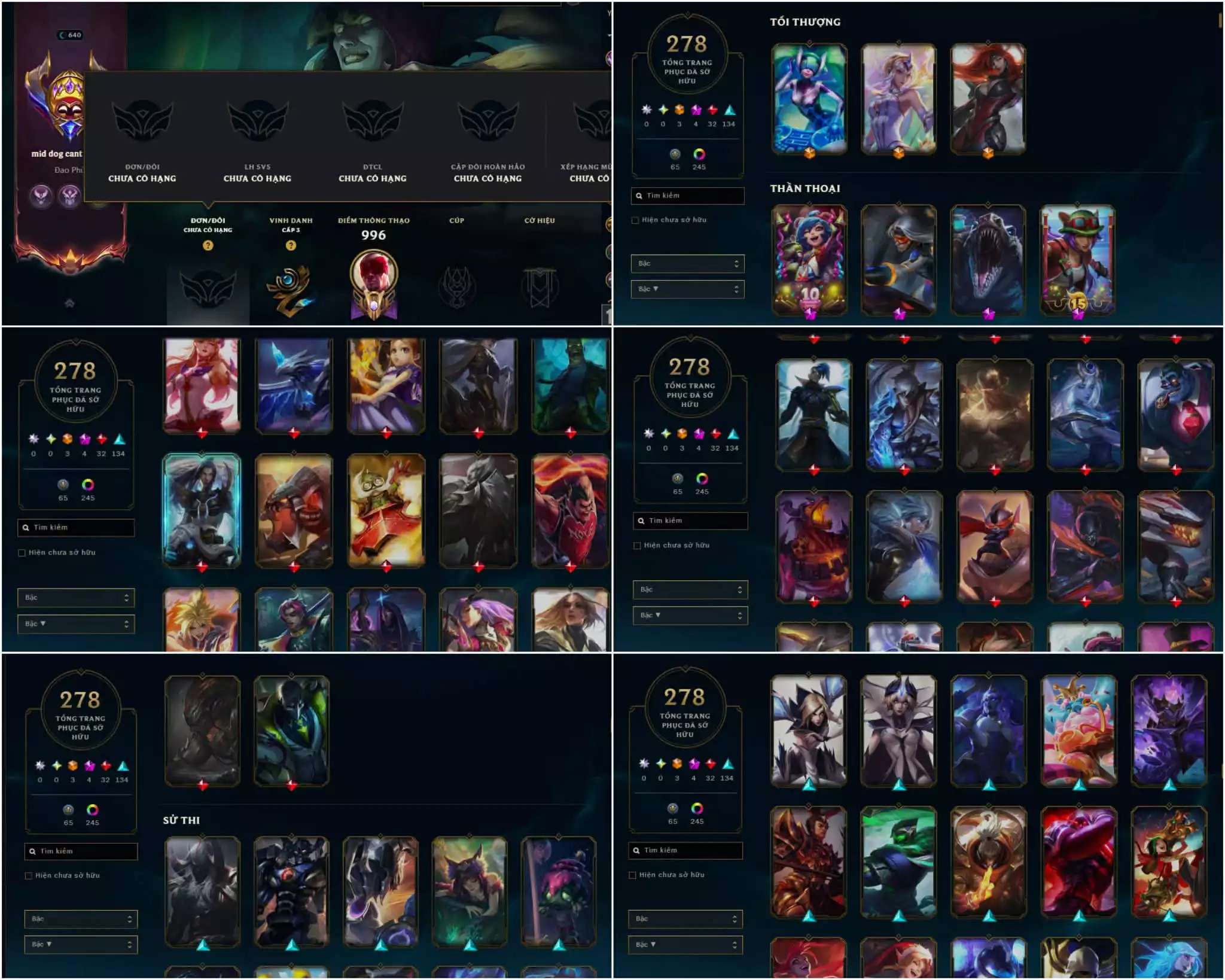 278 skin + 50 mảnh skin chứ ghép